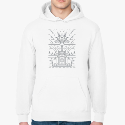 Толстовка худи с принтом Викинги и Один