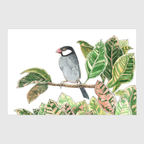 Постер с принтом Птичка в цветах