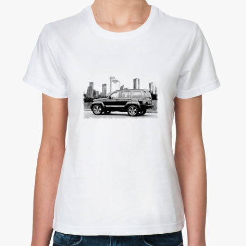 Классическая футболка с принтом Джип