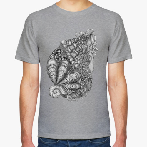 Футболка с принтом морская абстракция