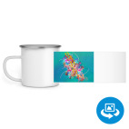 Кружка металлическая белая (круговая запечатка)