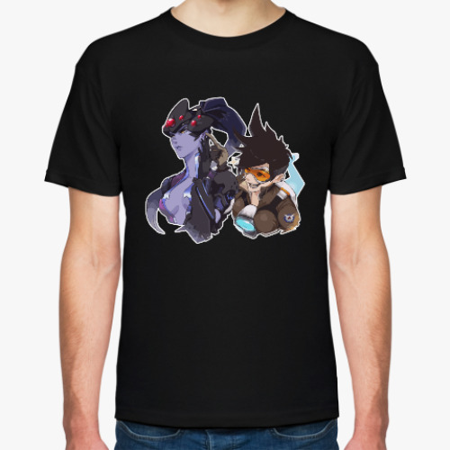 Футболка с принтом Overwatch - Widowmaker and Tracer