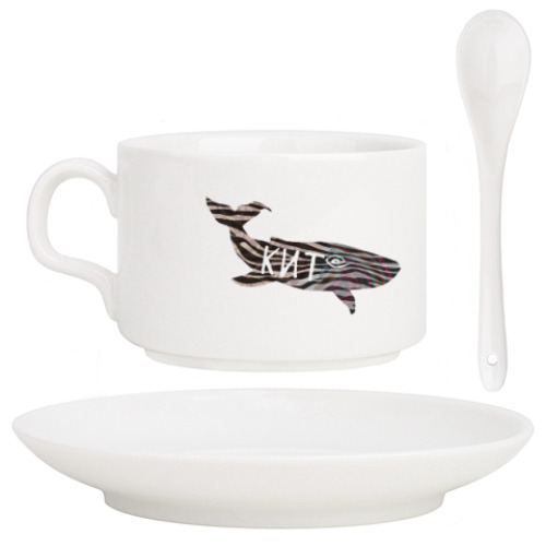 Кофейный набор с принтом кит