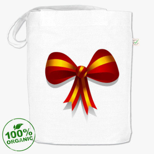 Сумка шоппер с принтом Красный бант.