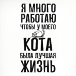 Я много работаю чтобы у кота была лучшая жизнь