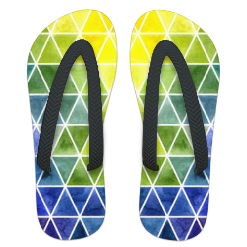 Шлепанцы (сланцы) с принтом Весна в горах