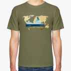 Классическая футболка Пейзаж мотоцикла