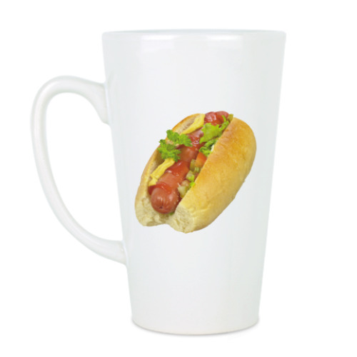 Чашка Латте с принтом Хот-Дог
