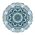 Геометрический цветок в мятных тонах