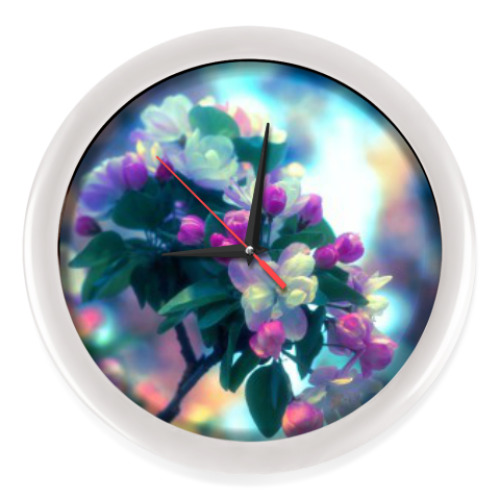 Настенные часы с принтом Весна