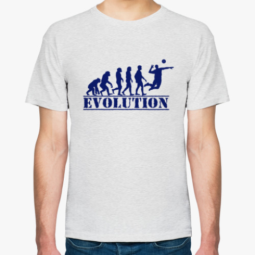 Футболка с принтом Volleyball evolution
