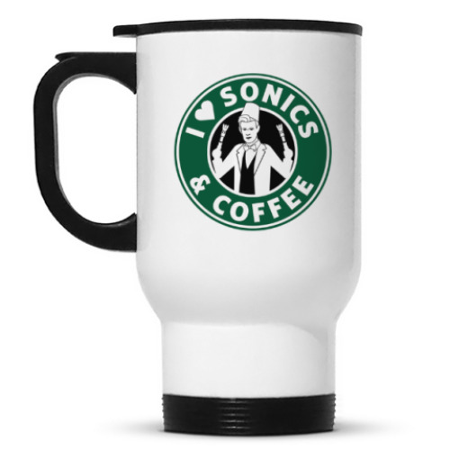 Кружка-термос с принтом I love Sonics & Coffee