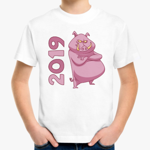 Детская футболка с принтом Кабан 2019