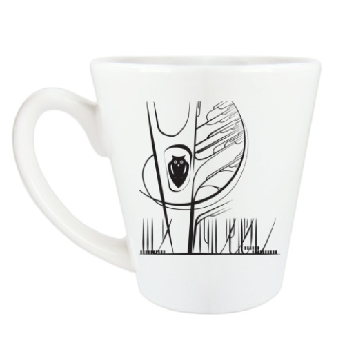 Чашка Латте с принтом  BubbleForest / Сова