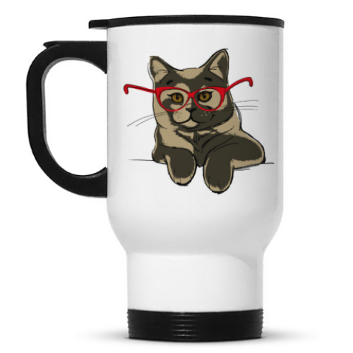 Кружка-термос с принтом Котейка