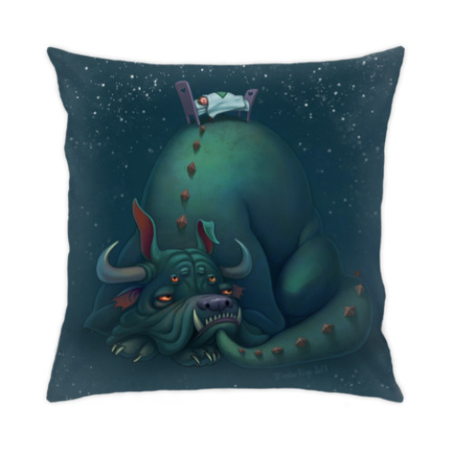 Подушка с принтом Монстр под кроватью