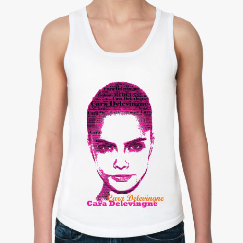 Женская майка с принтом Cara Delevingne/Кара Делевинь