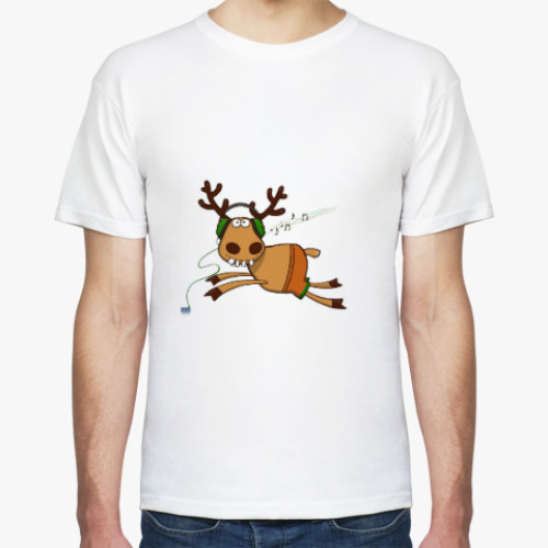 Футболка с принтом Любителям Оленя и музыки