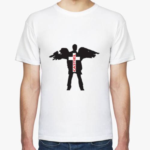 Футболка с принтом Здесь был Кас - Supernatural