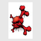 Постер 40 х 60 см Кровавый Череп