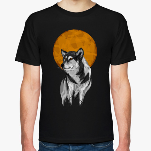 Футболка с принтом Геометрический волк