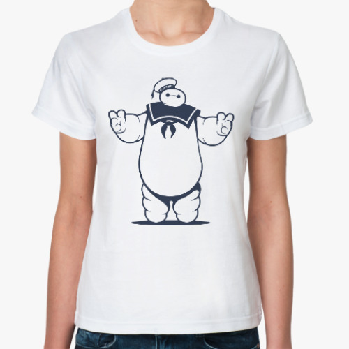 Классическая футболка с принтом Зефирный человек (Охотники за Привидениями)