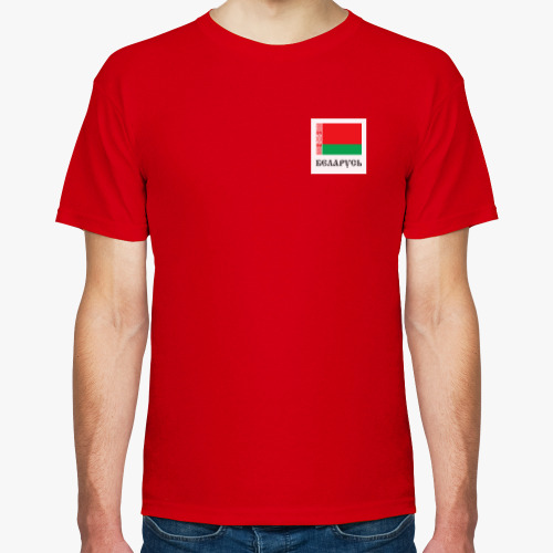 Футболка с принтом Белорусский флаг и лого