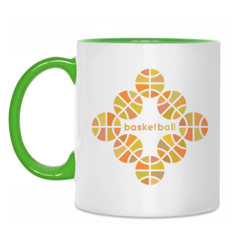Кружка с принтом Баскетбольные мячи