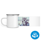 Кружка металлическая белая (круговая запечатка)