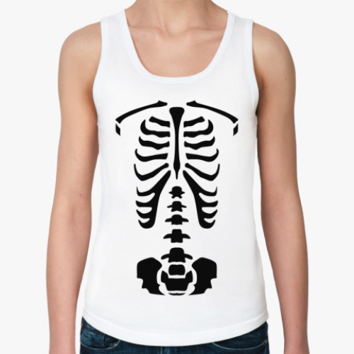 Женская майка с принтом  Скелет человека