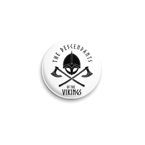 Значок 25мм с принтом Викинги