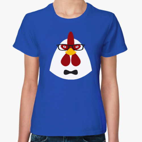 Женская футболка с принтом Петух хипстер