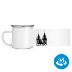 Кружка металлическая белая (круговая запечатка)