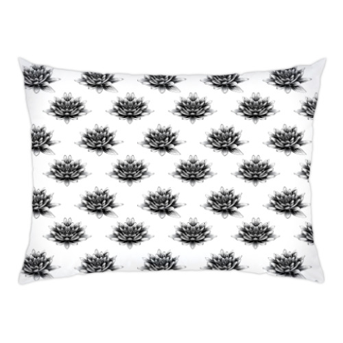 Подушка с принтом лотосы