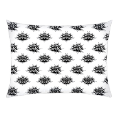 Подушка с принтом лотосы