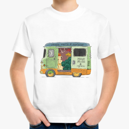 Детская футболка с принтом Грузовик с едой