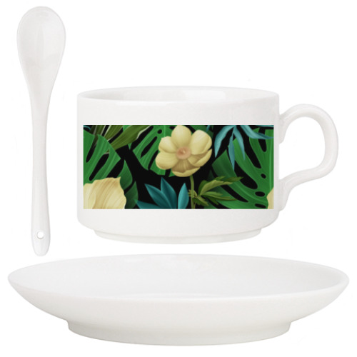 Кофейный набор с принтом Цветы