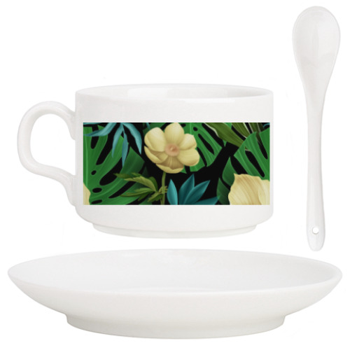 Кофейный набор с принтом Цветы