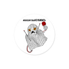 Виниловая наклейка, круг (5 х 5 см) Призрачное вязание