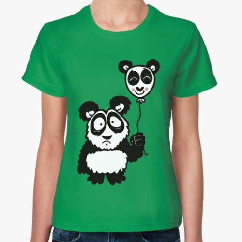 Женская футболка с принтом Панда с шариком