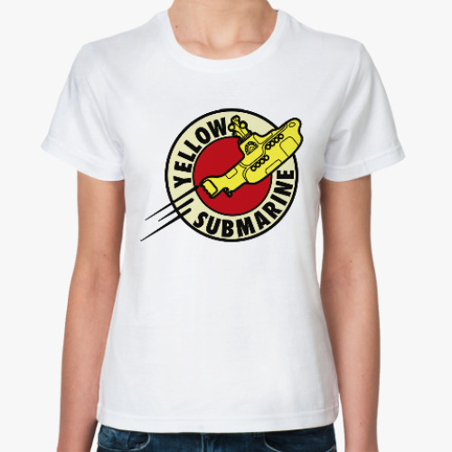 Классическая футболка с принтом Жёлтая подводная лодка