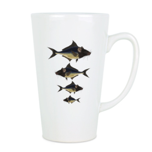 Чашка Латте с принтом Мышерыба