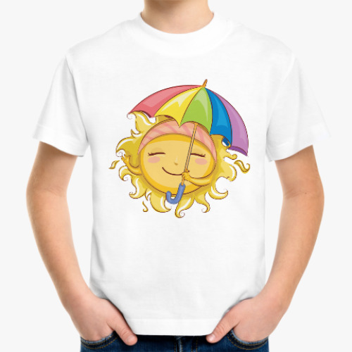 Детская футболка с принтом Летнее Солнышко