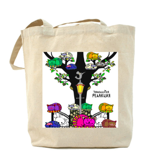 Сумка шоппер с принтом Питерские коты