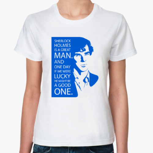 Классическая футболка с принтом Шерлок(Sherlock)