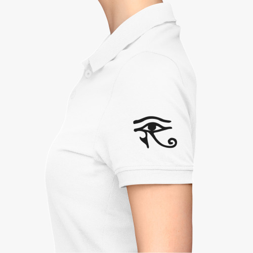 Женская рубашка поло (печать) с принтом Уджат, око Гора
