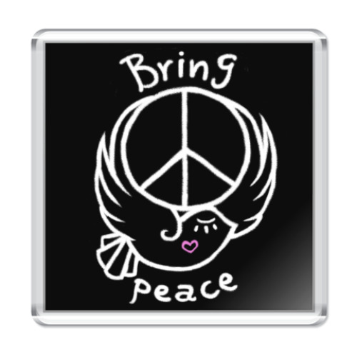 Магнит с принтом Приносите мир