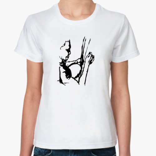 Классическая футболка с принтом  капоэйра