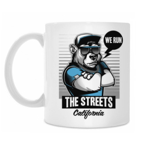 Кружка с принтом Крутой белый Медведь