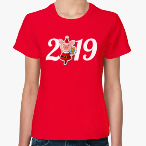 Женская футболка с принтом Год Свиньи 2019